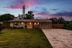 Sunset capture of Blue Sky Residence.